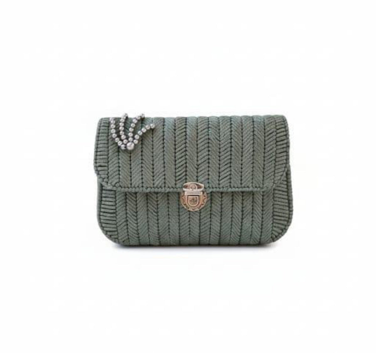Handmade Canvas Needlework Clutch