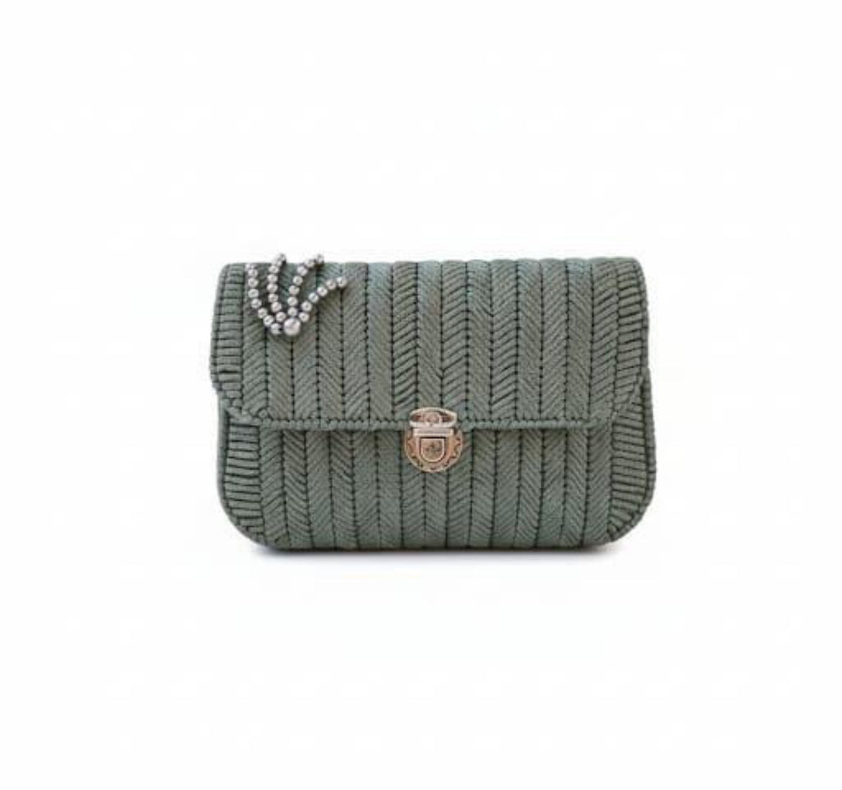 Handmade Canvas Needlework Clutch