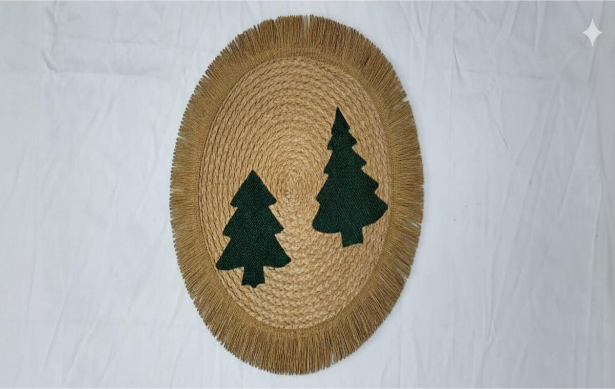 Round Woven Palm-Leaf Placemat