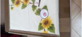 Hand-Painted Floral Tablecloth 150×150