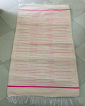 Handwoven Kilim – Blush with Fuchsia Lines