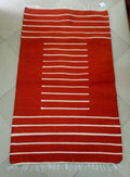 Handwoven Kilim – Rust with White Stripes
