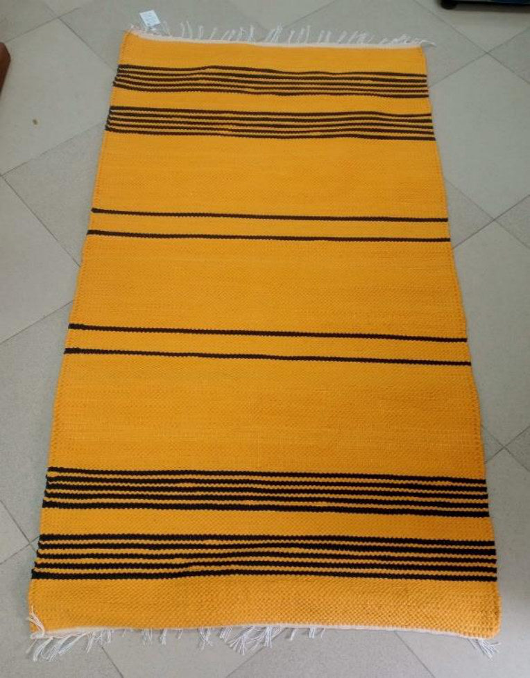 Handwoven Kilim – Yellow with Black Stripes