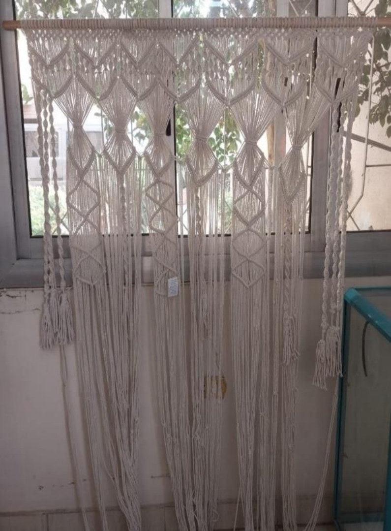 Macramé Curtain – Diamond Pattern